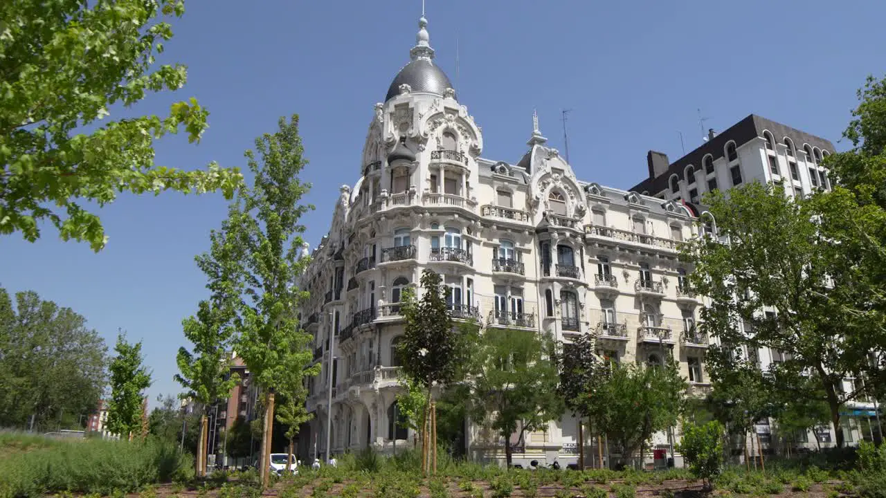 Old building of Madrid capital of Spain located in the new Plaza de España