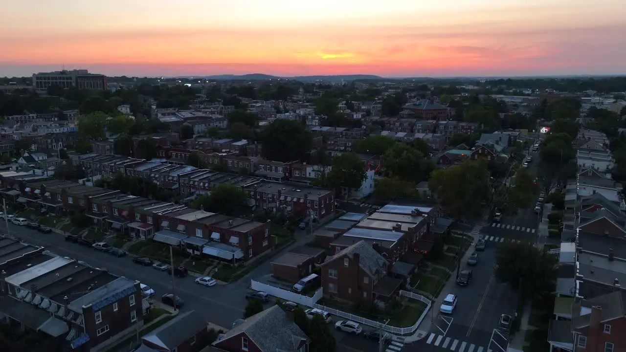 American city during sunset