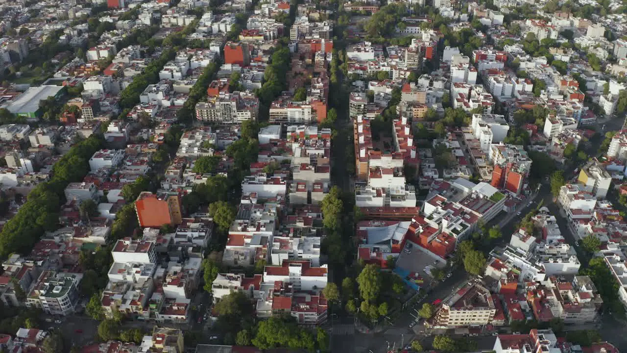 City Streets in Urban Residential Suburban Part of Mexico City Aerial