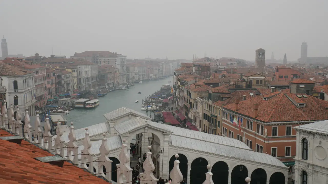 Panoramic view of the city of Venice and the Rialto Bridge