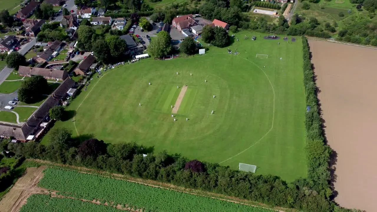 4K drone footage of a typical village cricket match in Kent UK