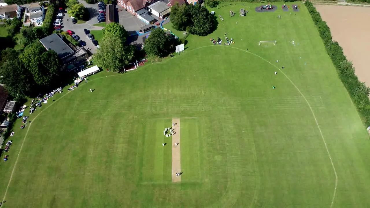 4K drone footage dropping into a village cricket match in Kent UK