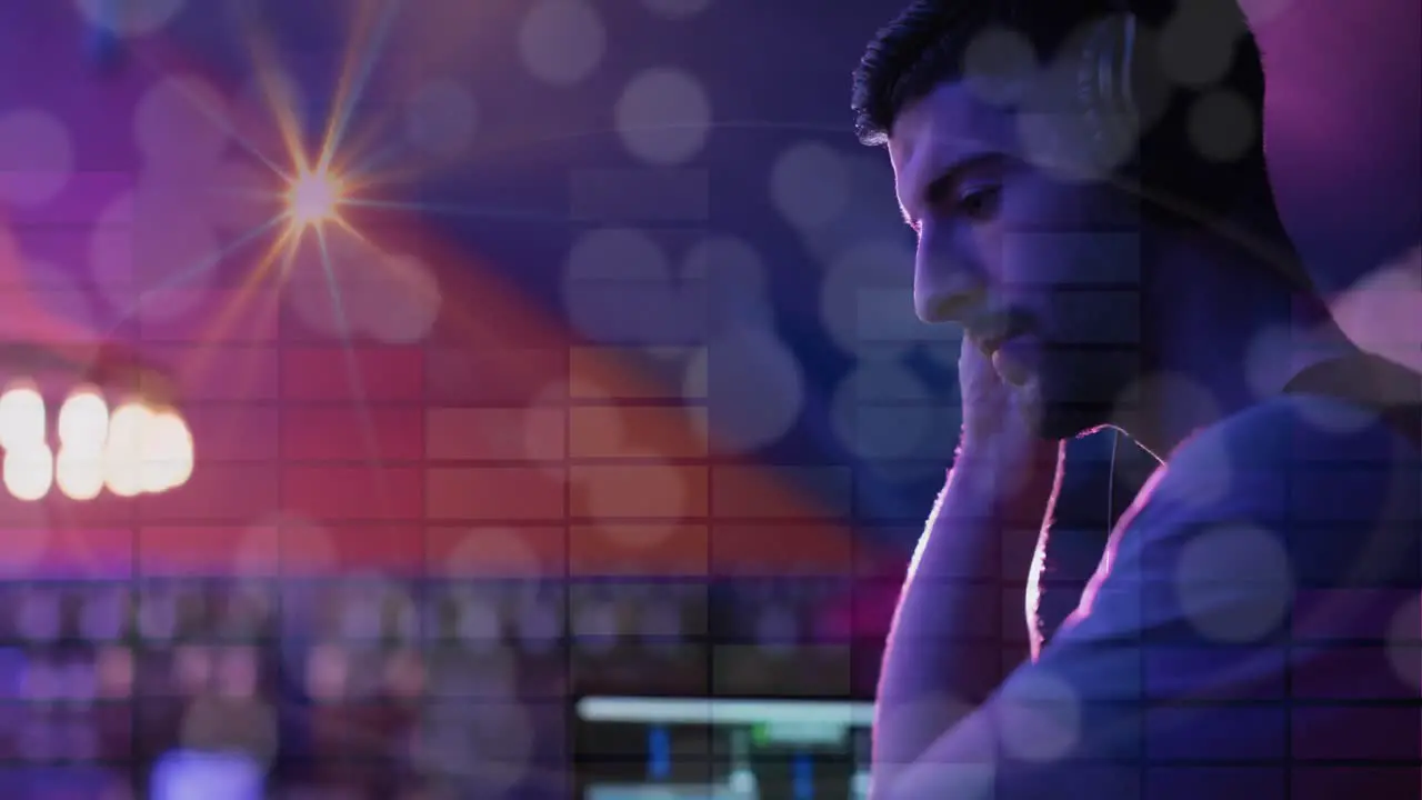 Animation of male dj in the club