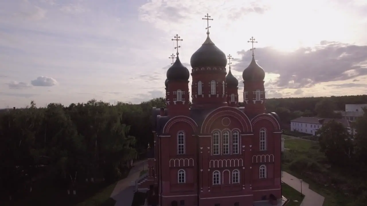 Aerial view of Ascension Cathedral in Lukino Village Russia