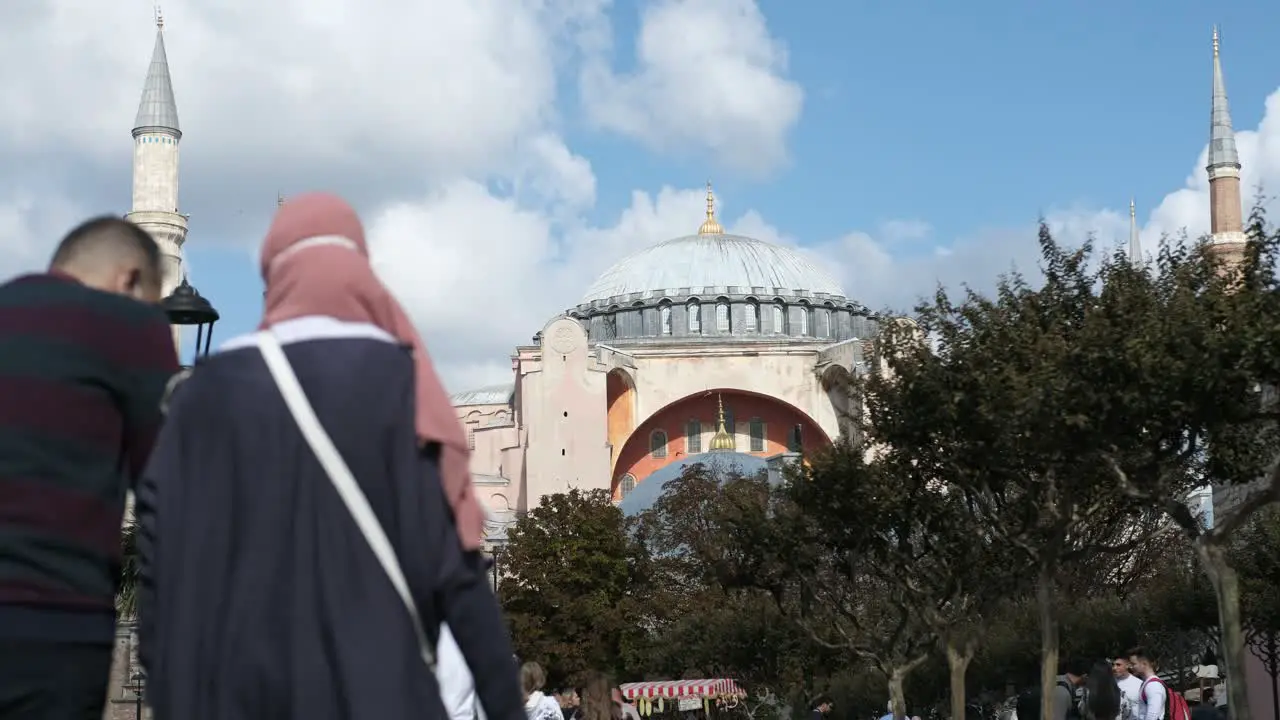 Visitor on Hagia Sophia square