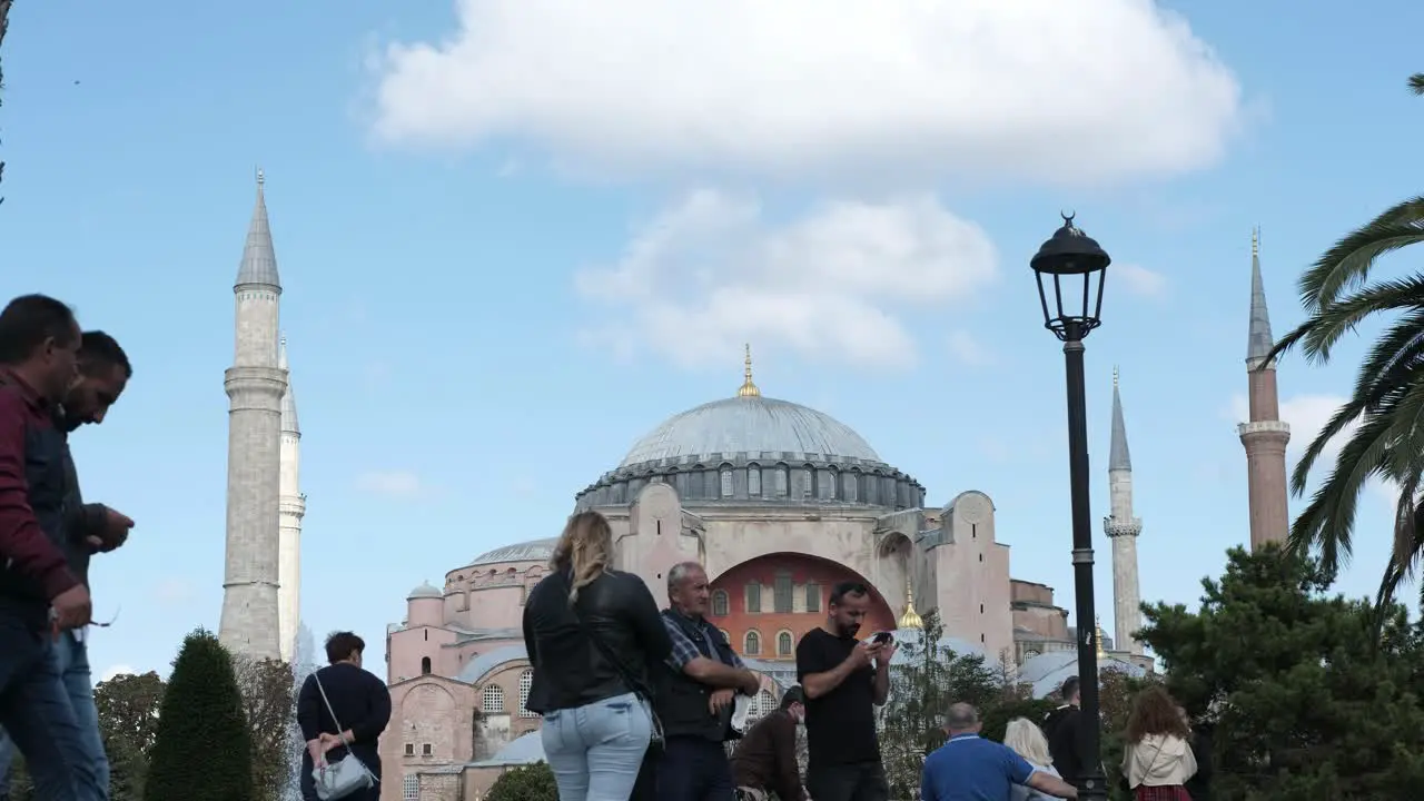 Hagia Sophia and walking people