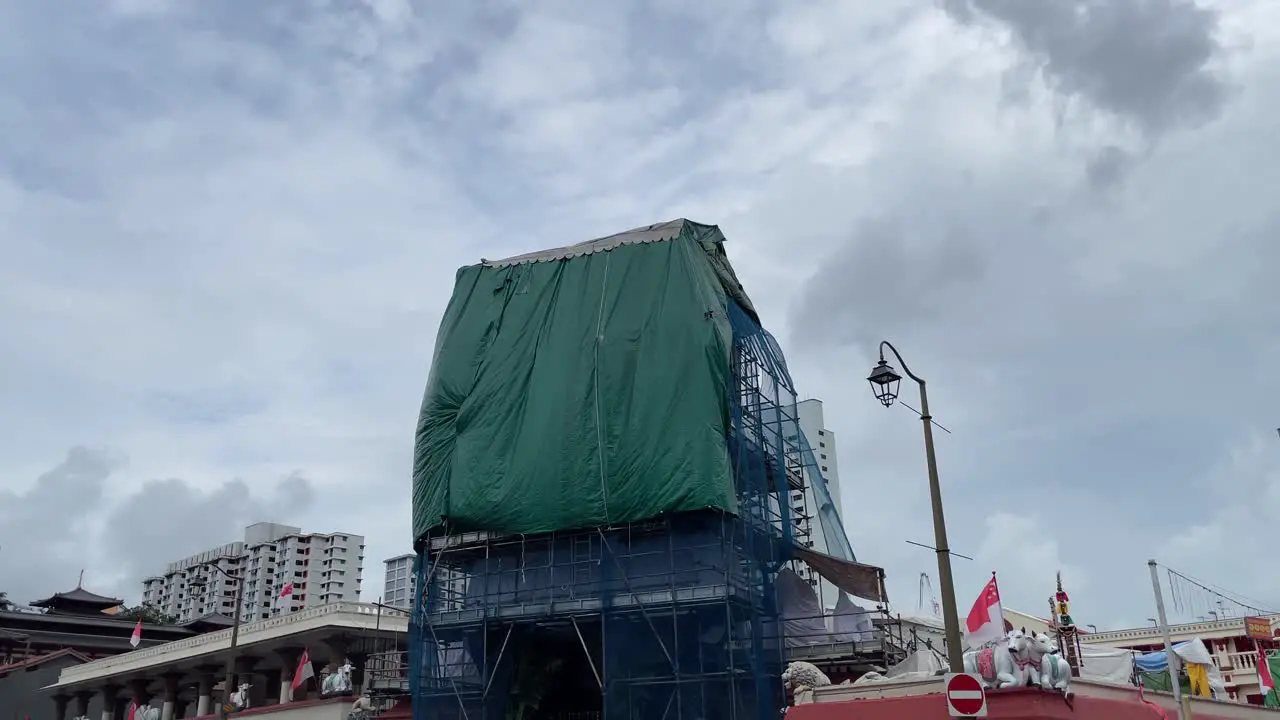 On going renovation of the Sri Mariamman Temple in Chinatown