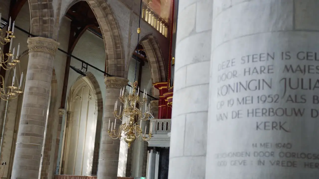 Memorial stone inside Laurenskerk Rotterdam The Netherlands