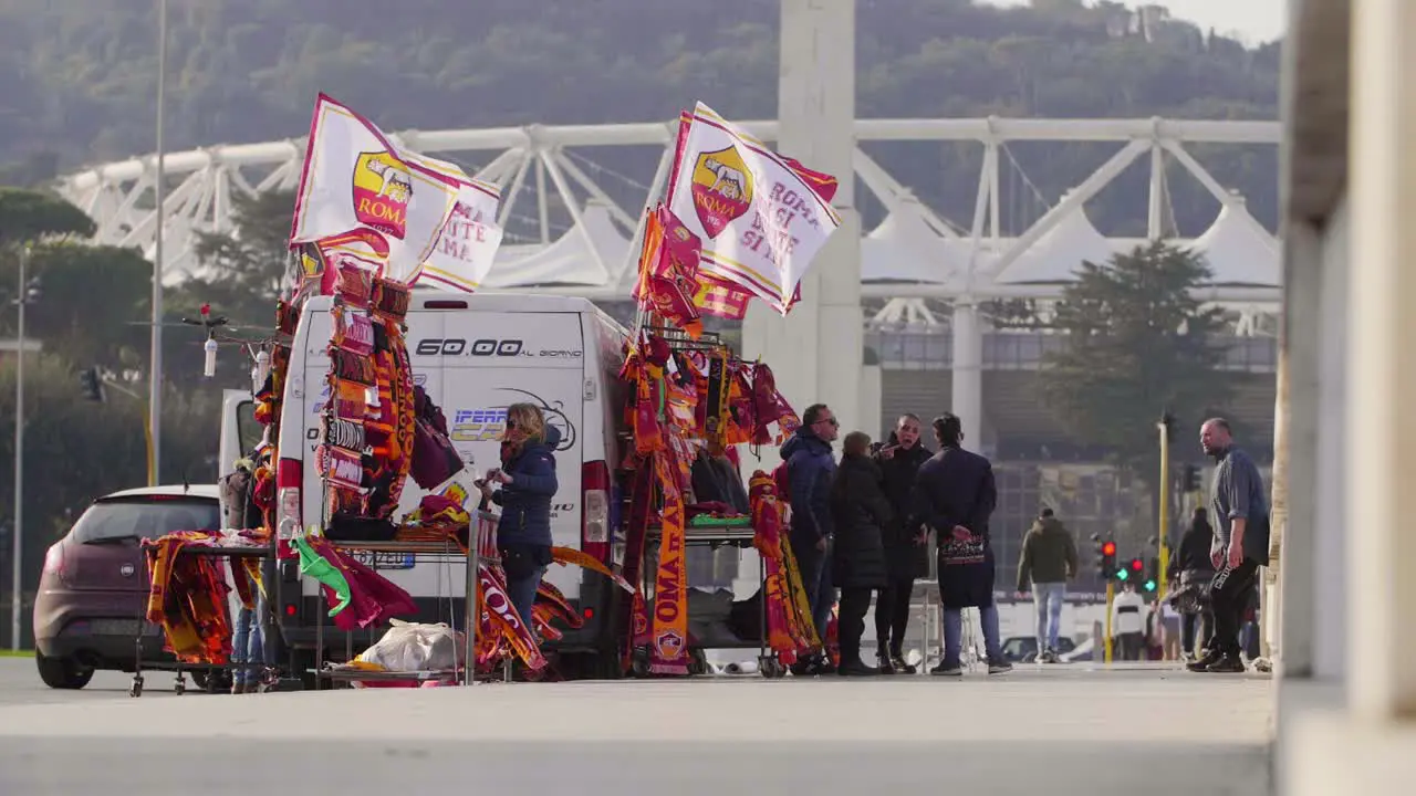 Selling Merch Outside Stadio Olimipico