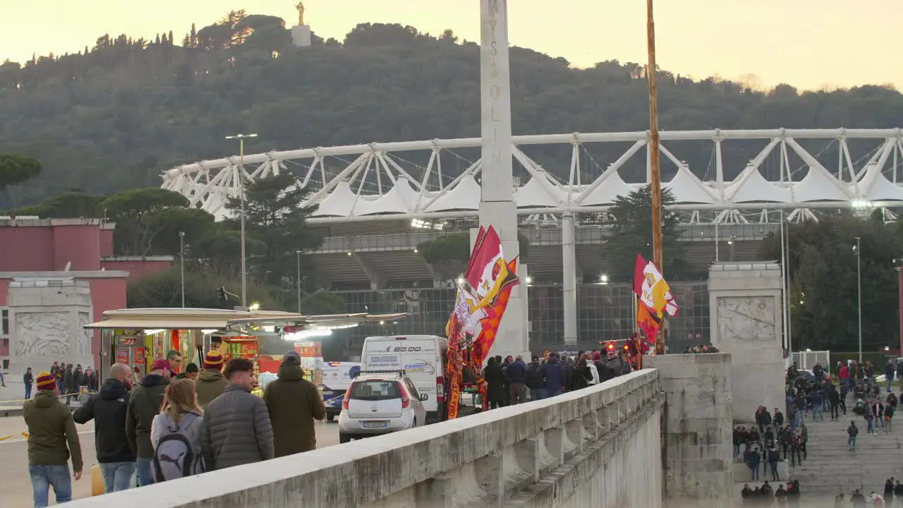 Fans Walking To Stadio Olimpico