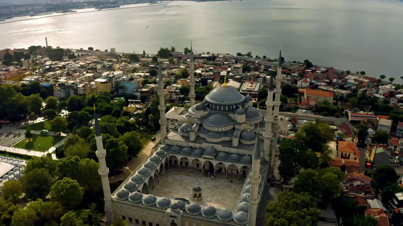 As the sun dips below the horizon the Blue Mosque in Istanbul becomes a beacon of serenity