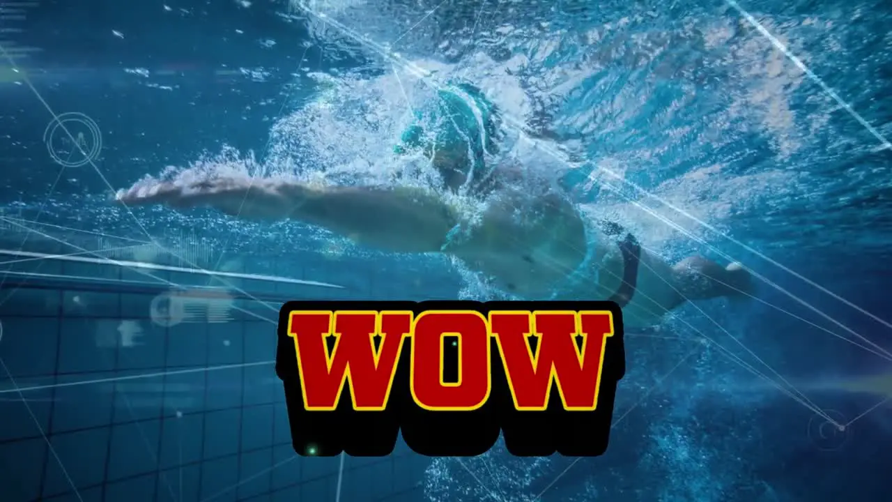 Animation of wow over swimmer and connections