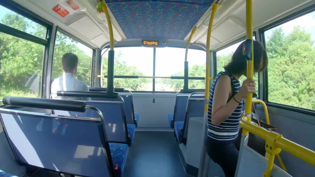 Couple travelling on bus 4k