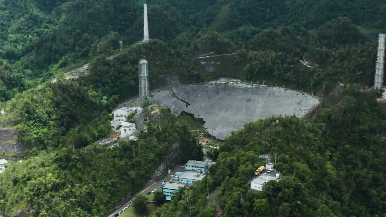 Defunct parabolic antenna at Arecibo Observatory science and research site continues search for extraterrestrial intelligence