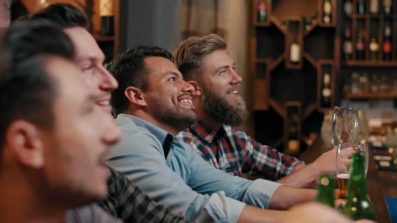 Male friends spending time together in the pub