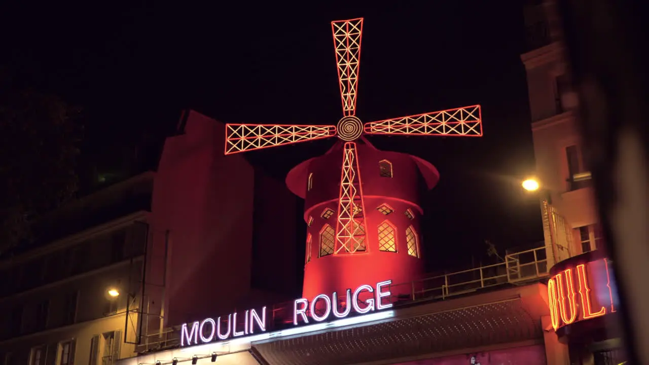 Moulin Rouge cabaret in night Paris France