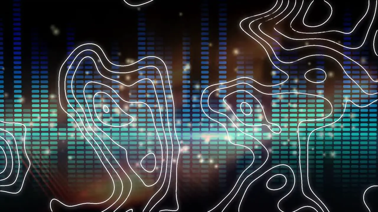 Animation of isohypses over sound equalizer