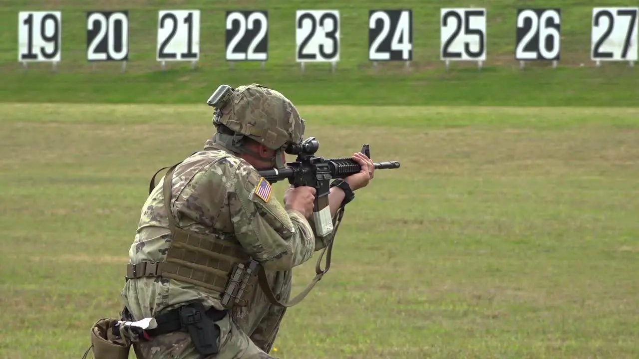 Us Army Soldiers Fire Weapons During A Small Arms Competition At Fort Benning Georgia 1