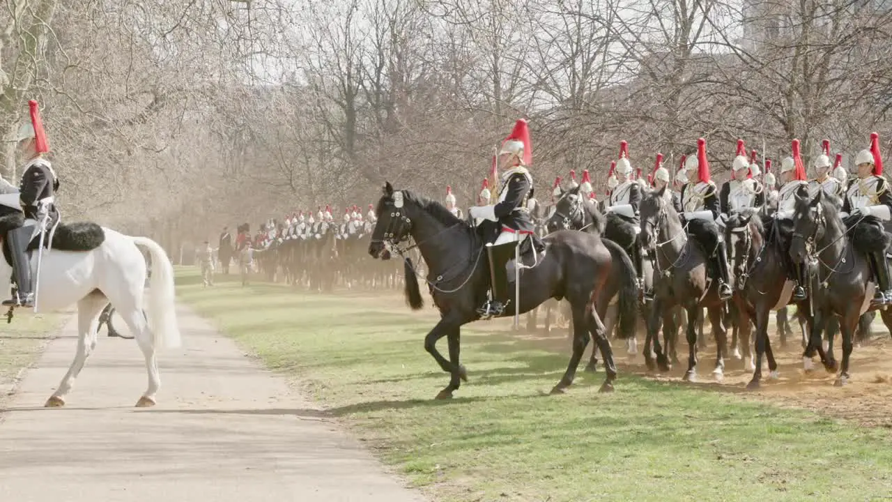 The Blues and Royals turn out for the Major Generals annual inspection prior to the Platinum Jubilee