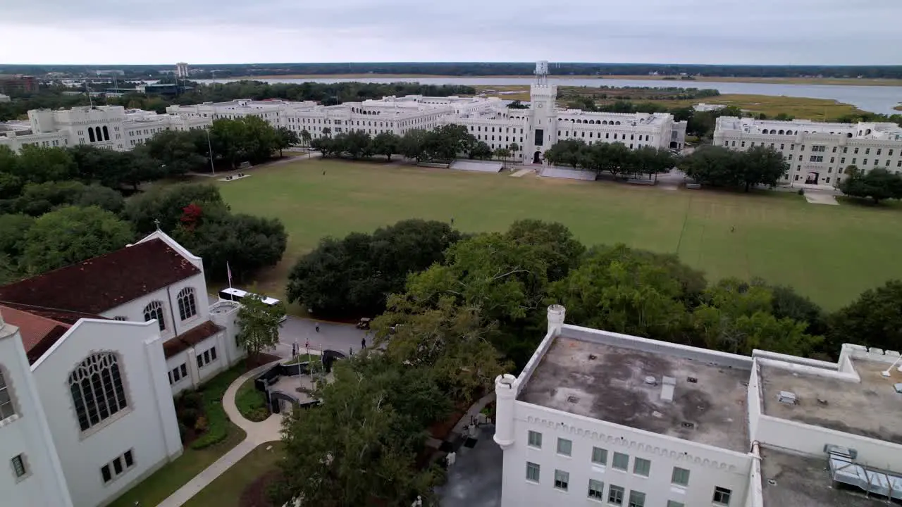 aerial pullout from the citadel military college in charleston sc south carolina