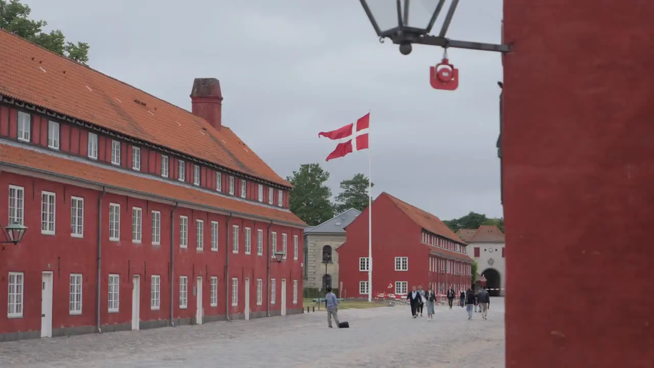 Copenhagen kastellet military barracks slow motion