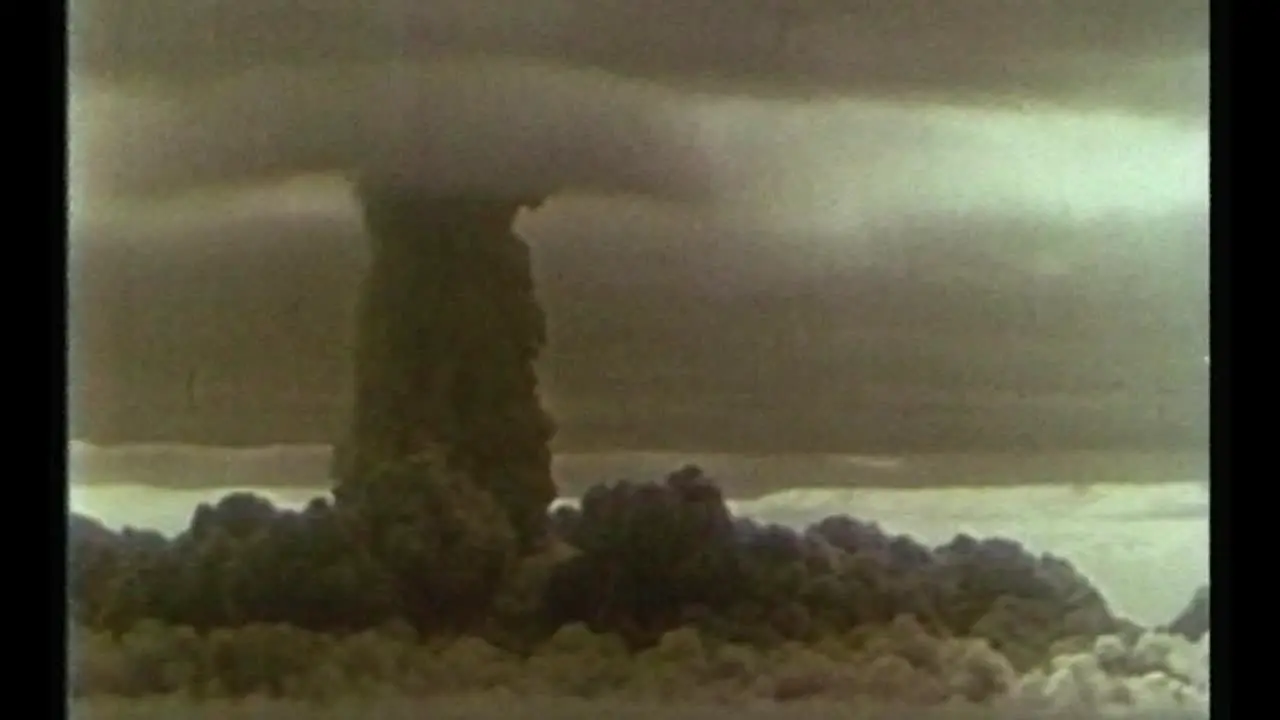 Archive Clip of Mid 20th Century Nuclear Bomb Detonation Test 13