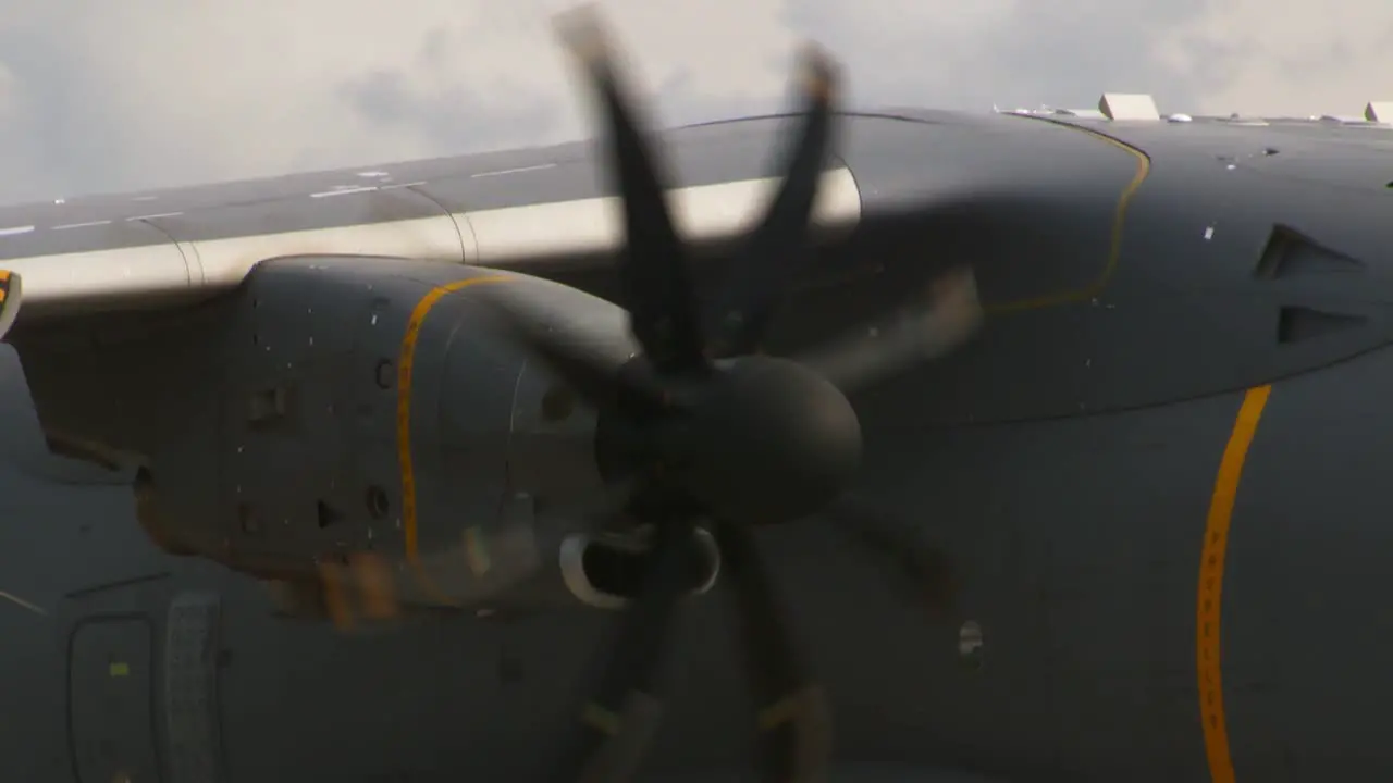 A propeller of an Airplane spinning