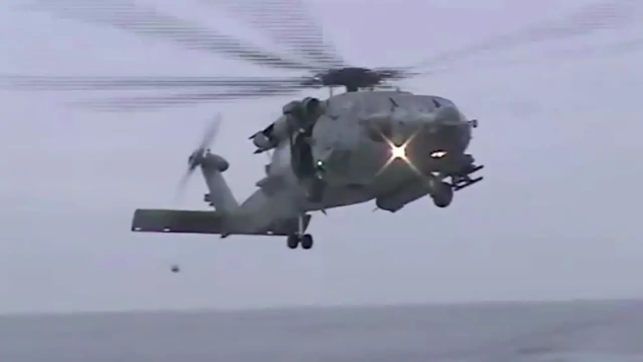 Navy Seals Jump From A Helicopter