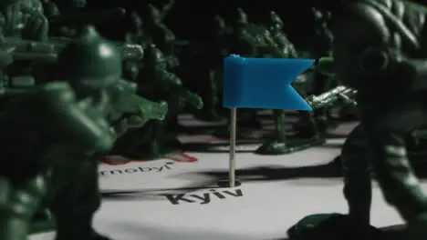 Tracking Shot of Toy Soldiers On Map of Ukraine 01