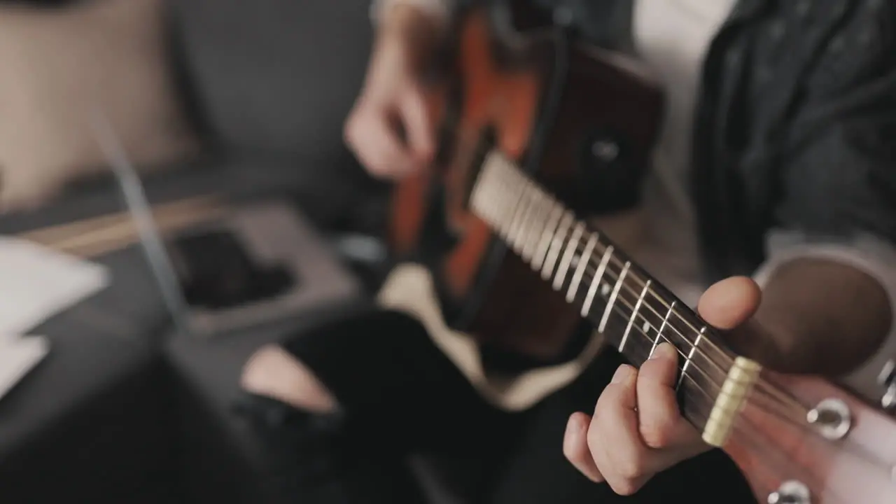 Playing Guitar Close Up