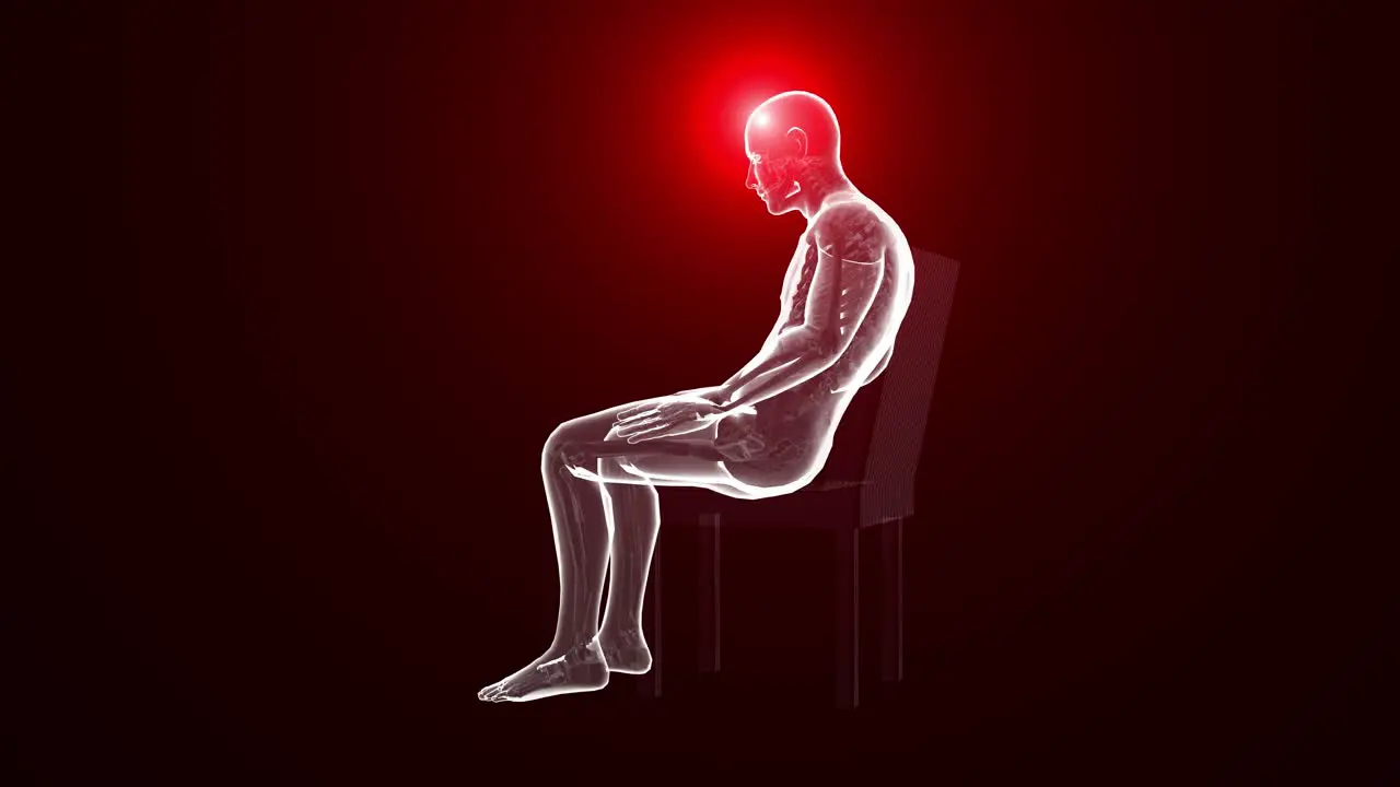 ANATOMY Seated Frontal Cortex Red Light Indicator