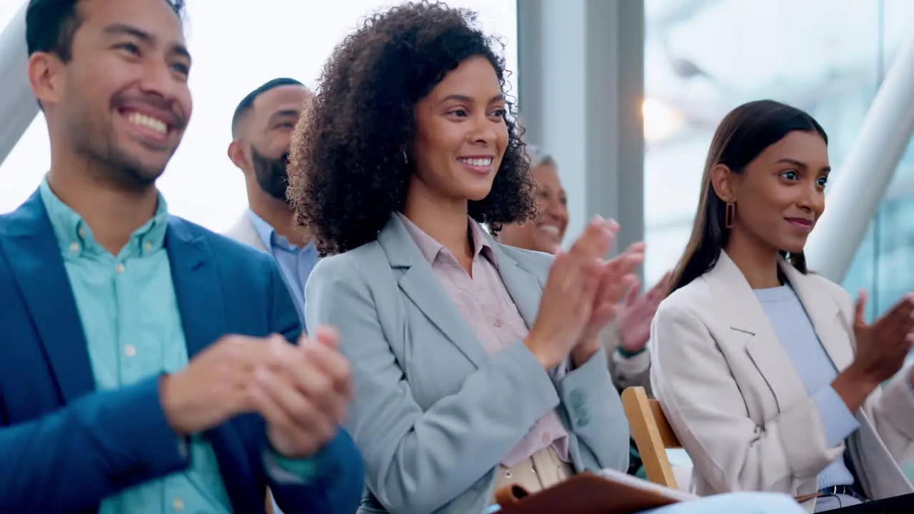 Audience conference or happy business people