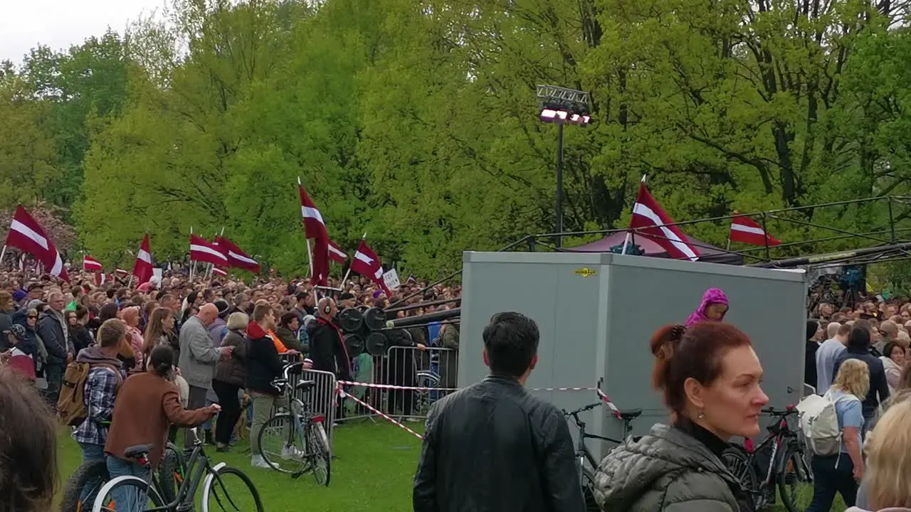 Protest March For Demolishing of the Soviet Monument Of Liberators In Riga