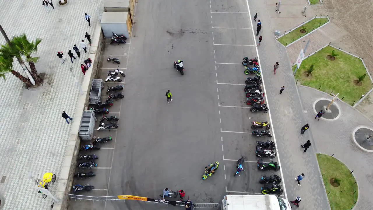 Drone video of a motorcycle competition