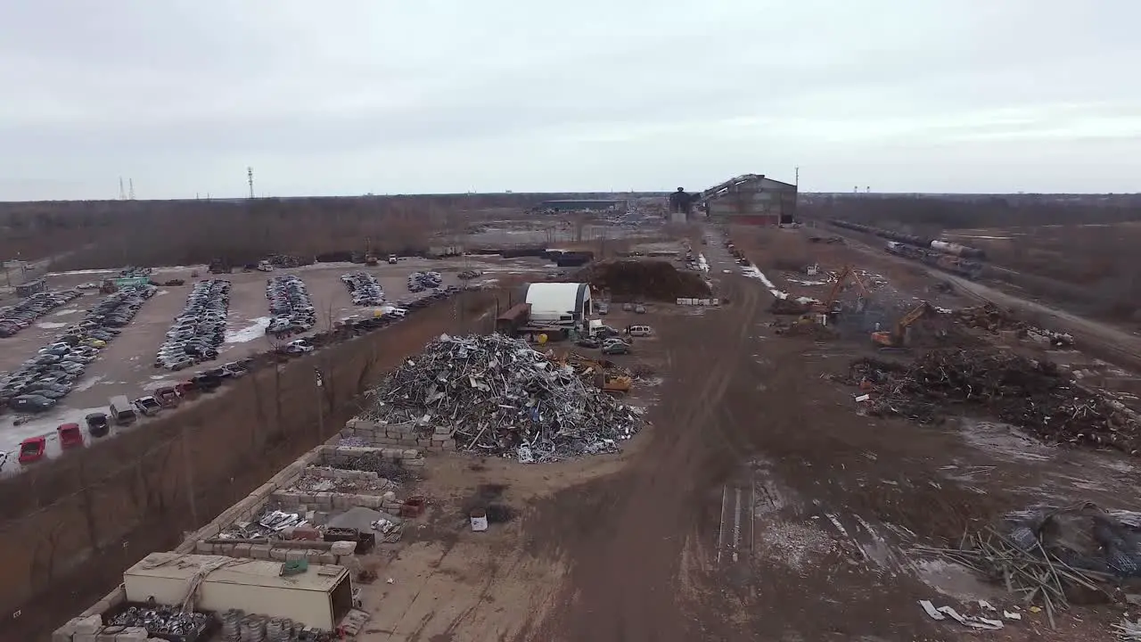 Drone Flyover of wrecking yard