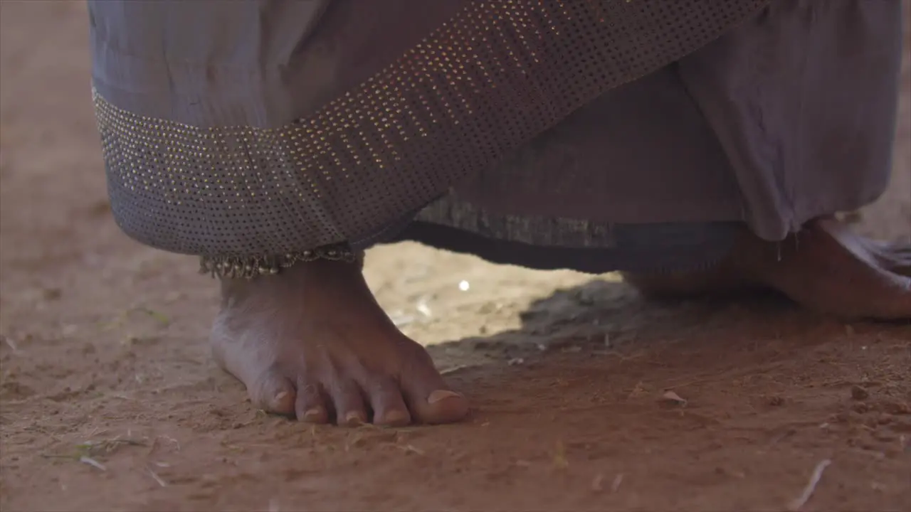 woman dancing foot closeup view