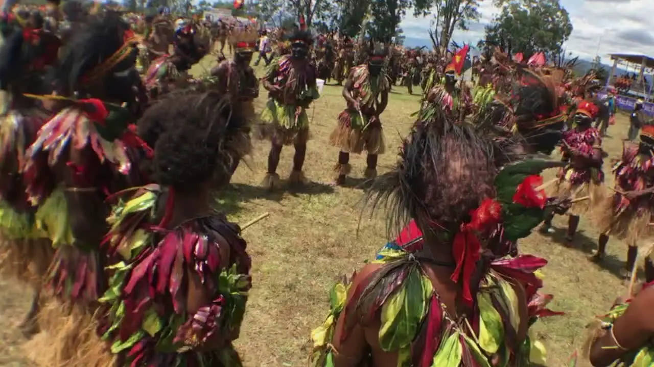 Group of aboriginal dancing Papua New Guinea