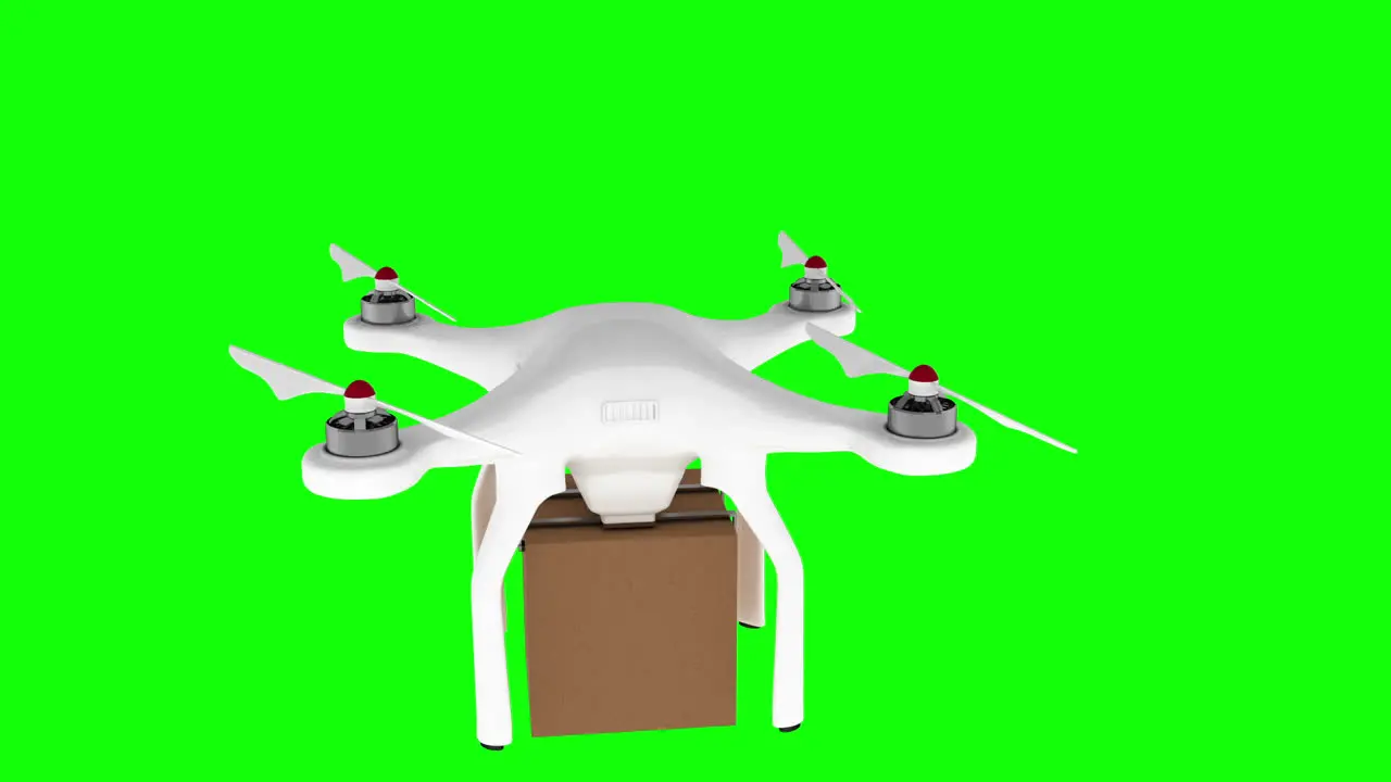 Digitally generated image of drone carrying cardboard box