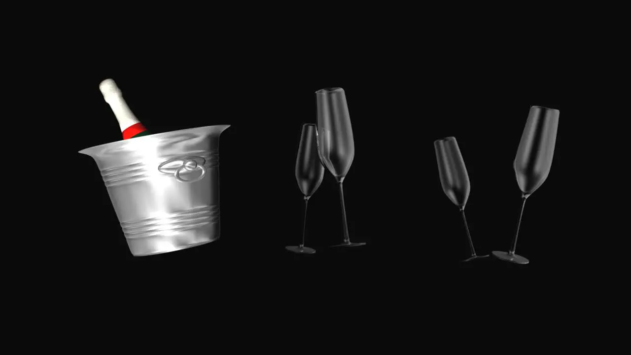 Champagne and Glasses Production Element