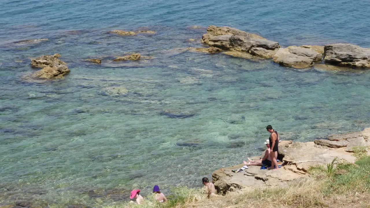 Greece Crete Aegean North Coast Sunbathers