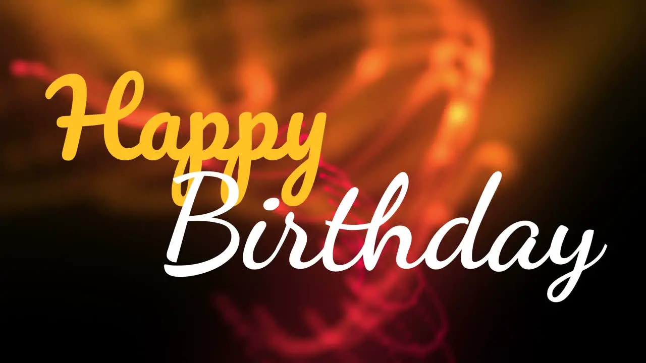 Happy birthday text on warm toned background