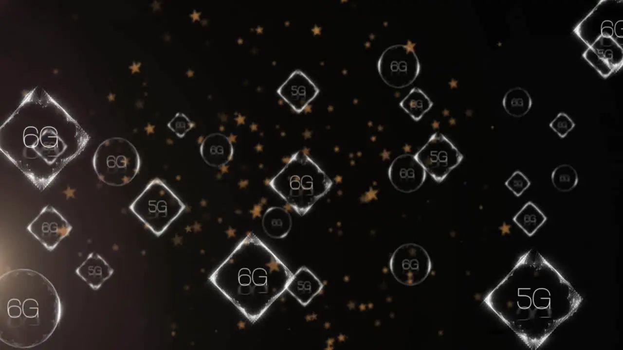 Animation of stars falling over 6g texts