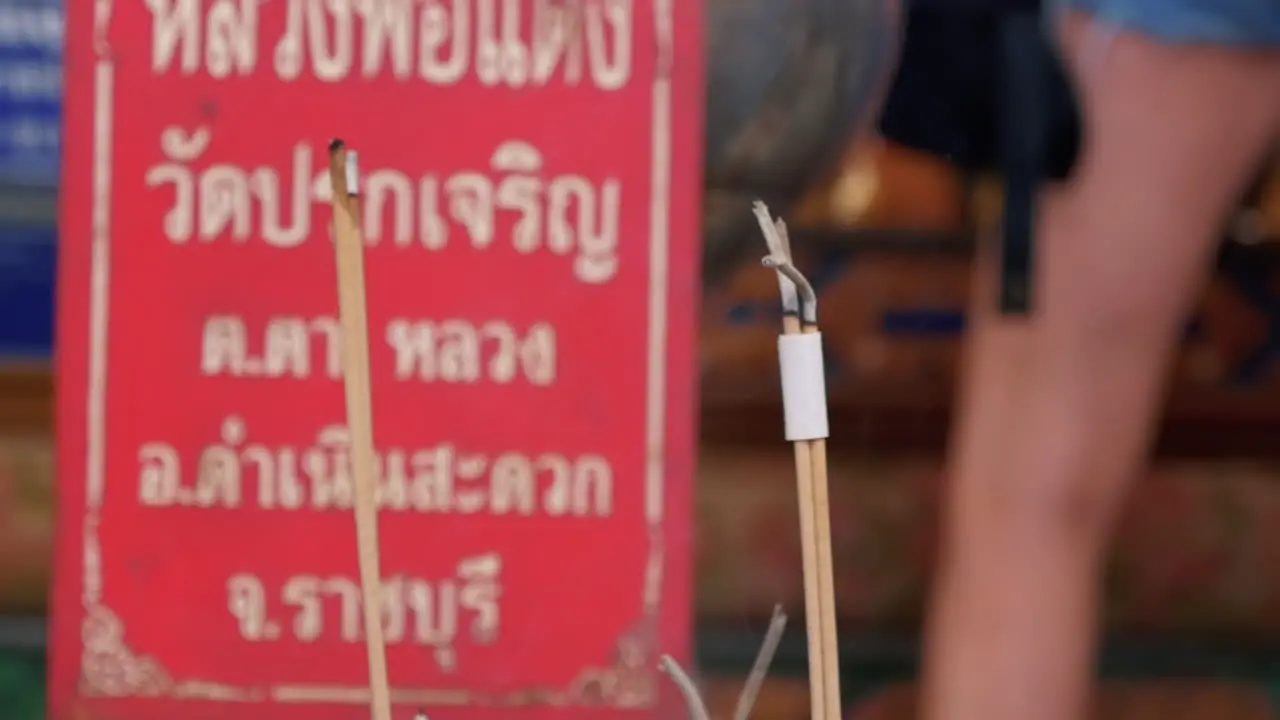 Ash Falling From A Burnt Incense Stick In Bangkok Thailand