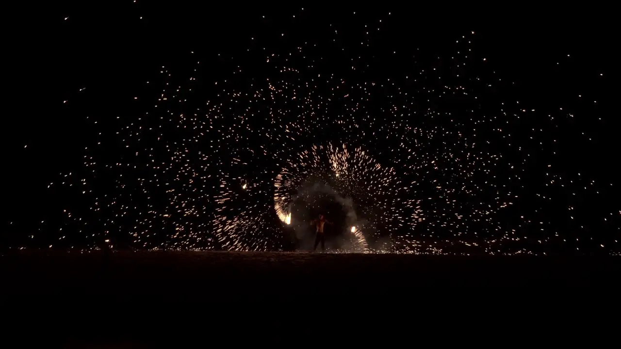 Stunning Slow Motion Fire Spinning Performance