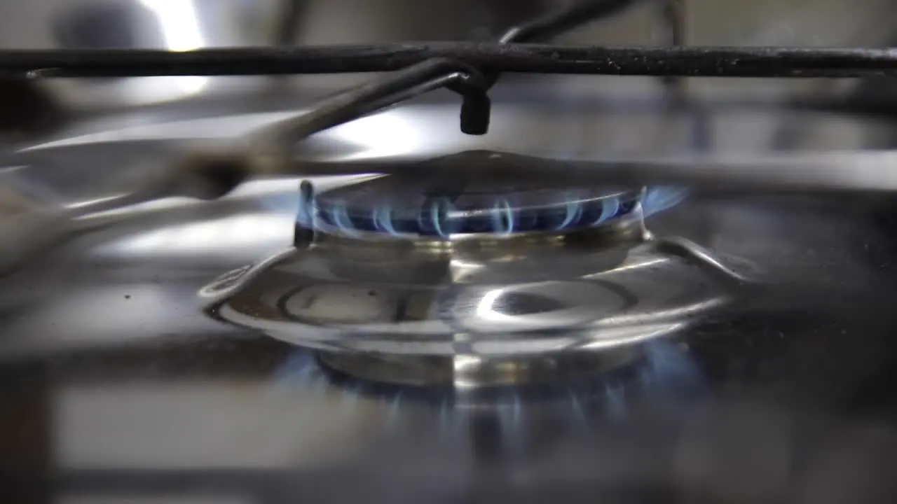 Closeup of lighting up a Stove cook in a RV campervan