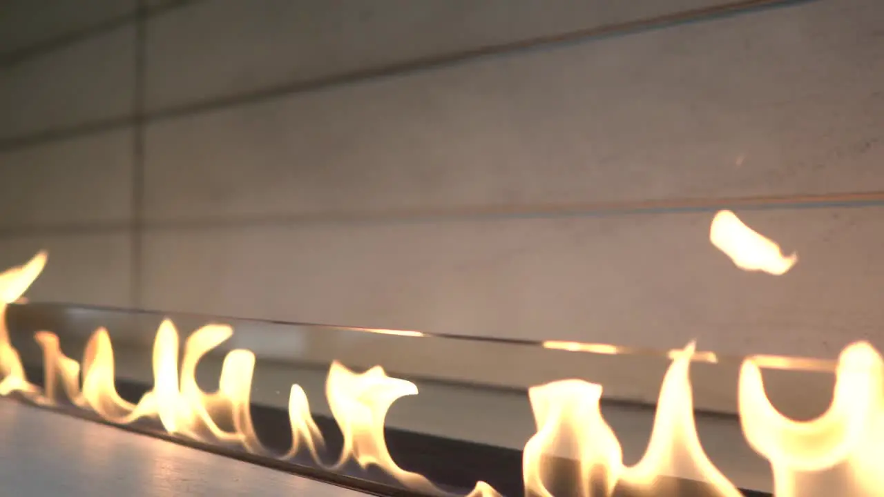 Interior Modern Glass Fireplace Setting