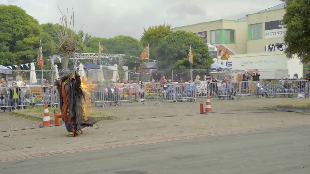 Burning Man On A Stunt Show