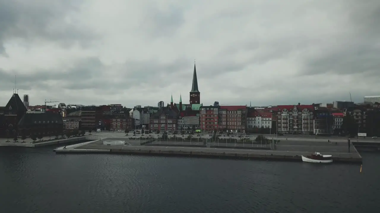 Drone view of Aarhus Denmark