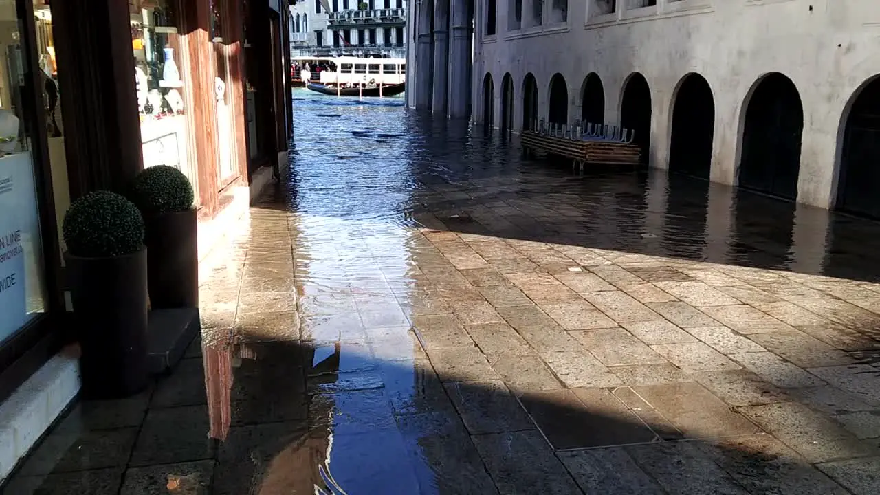 flood from the grand canal in venice