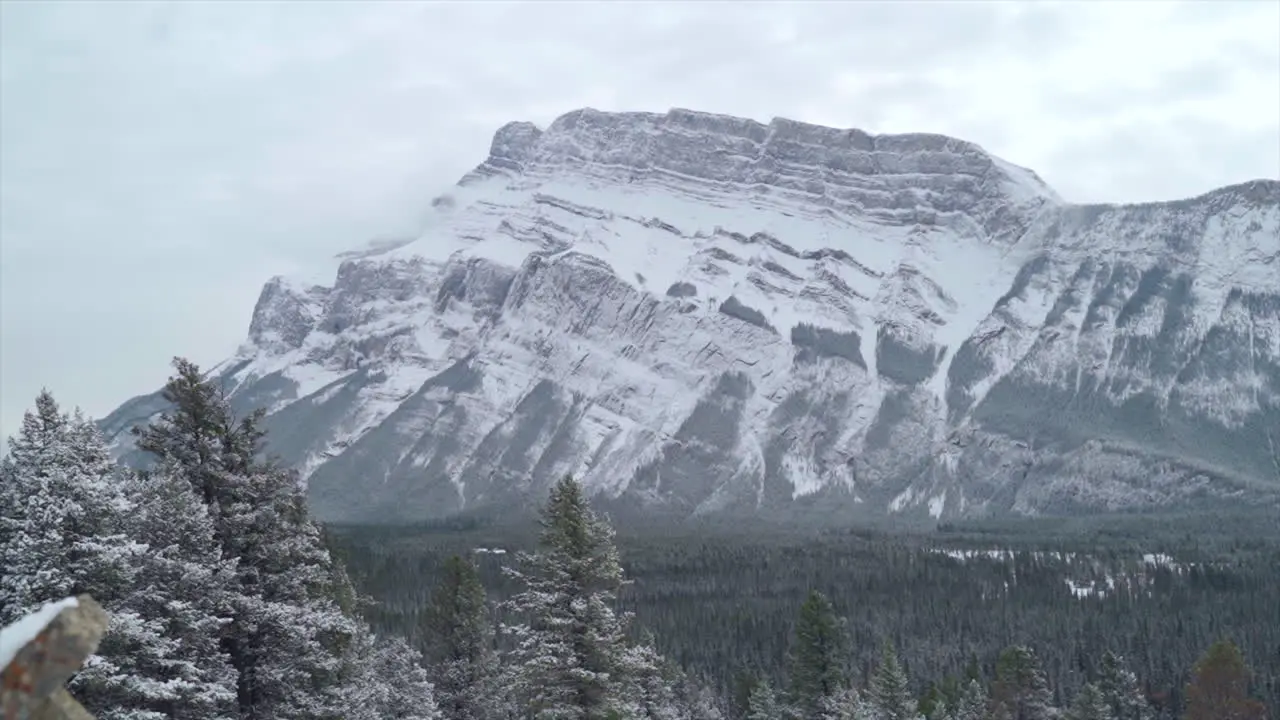 Beautiful mountain in snowy Alberta Canada